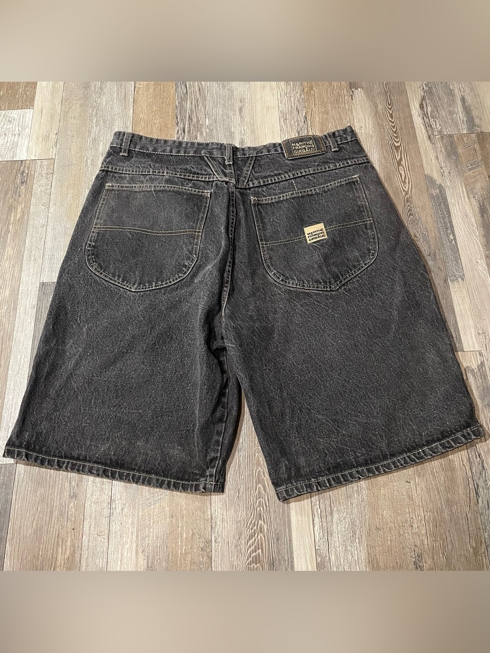 Marithe Francois Girbaud Men Black Jean BAGGY Denim Y2k 40 Streetwear Shorts